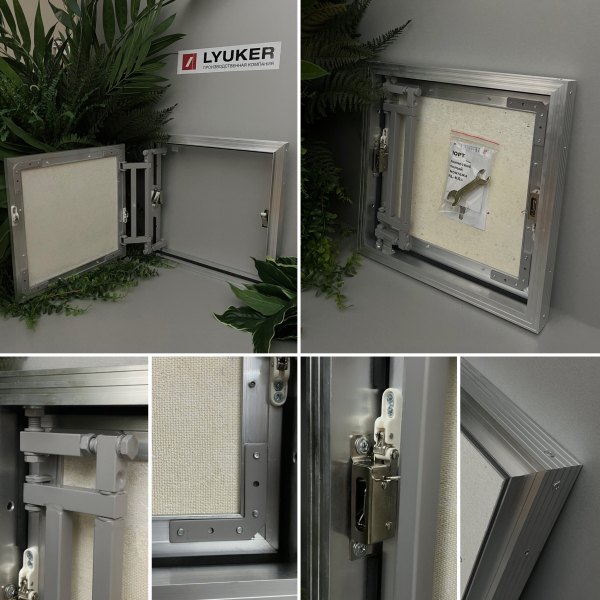 Сантехнические люки под плитку серии AL-KR (алюминиевый) Люкер, ревизионные сантехнические люки