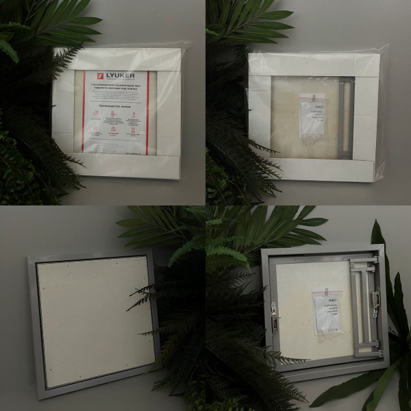 Скрытые люки под плитку серии K (сталь / нажимной) Люкер, ревизионные сантехнические люки