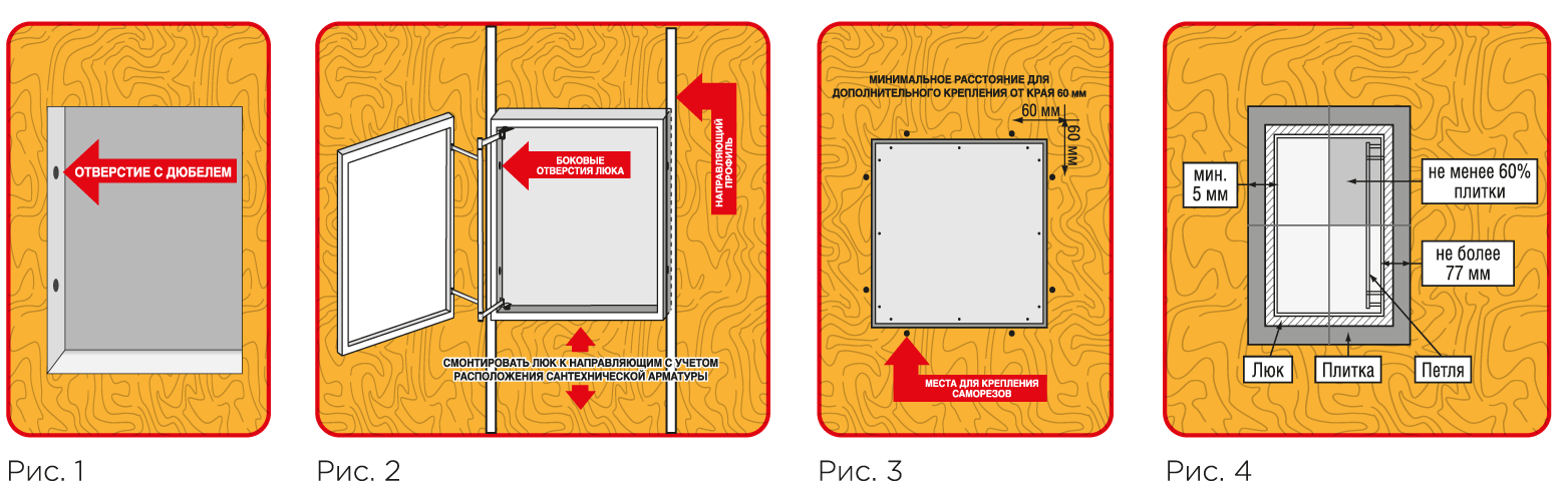 Монтаж сантехнического люка